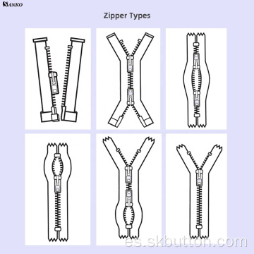 Zipper frontal establece cremalleras cerradas para coser